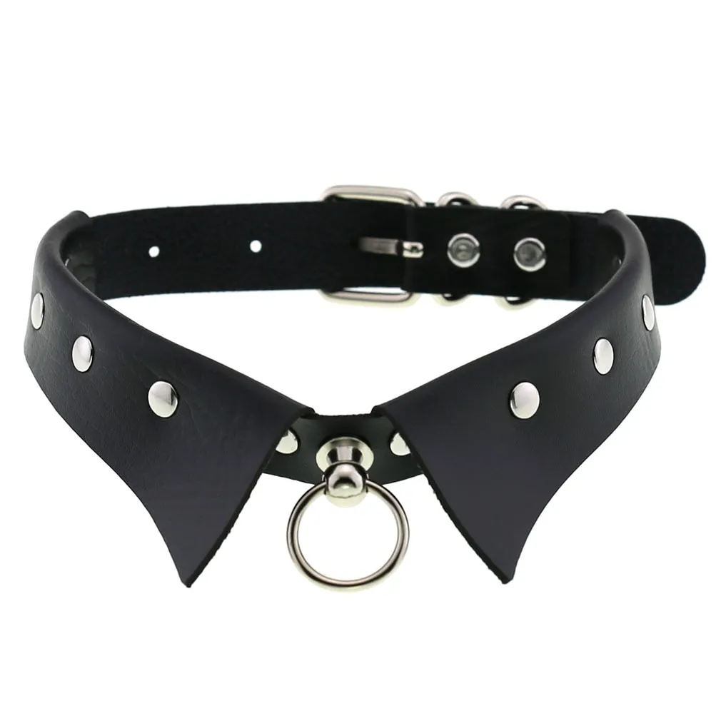 Funki Buys | Necklaces | Women's Punk Harajuku Black PU Leather Choker