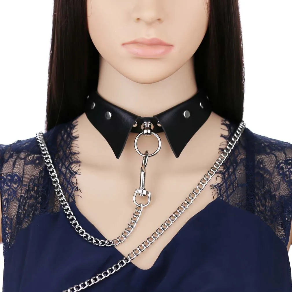 Funki Buys | Necklaces | Women's Punk Harajuku Black PU Leather Choker