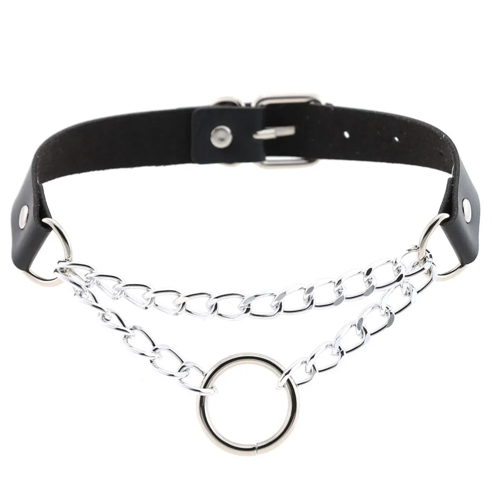 Funki Buys | Necklaces | Women's Punk Harajuku Black PU Leather Choker