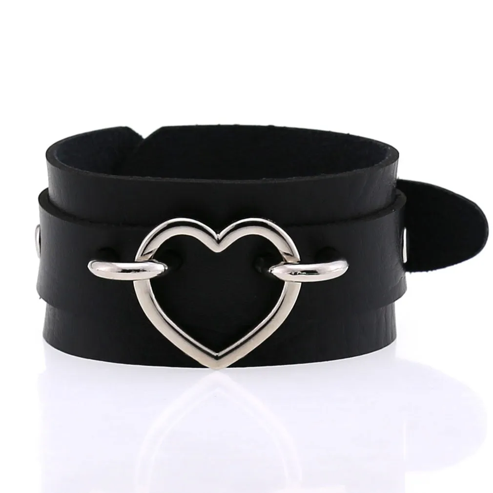 Funki Buys | Necklaces | Women's Punk Harajuku Black PU Leather Choker