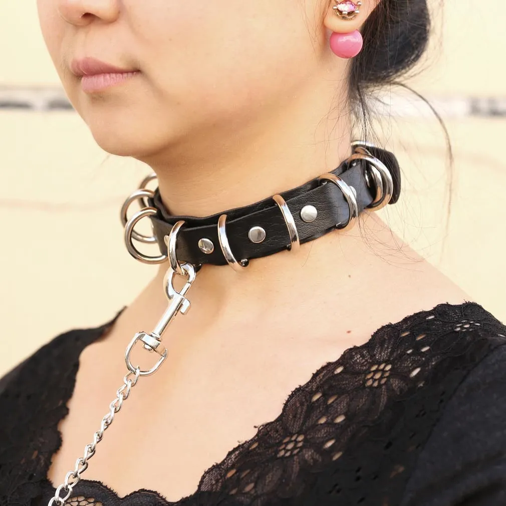 Funki Buys | Necklaces | Women's Punk Harajuku Black PU Leather Choker