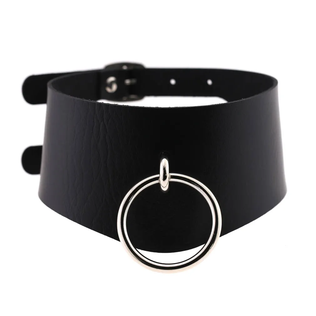 Funki Buys | Necklaces | Women's Punk Harajuku Black PU Leather Choker