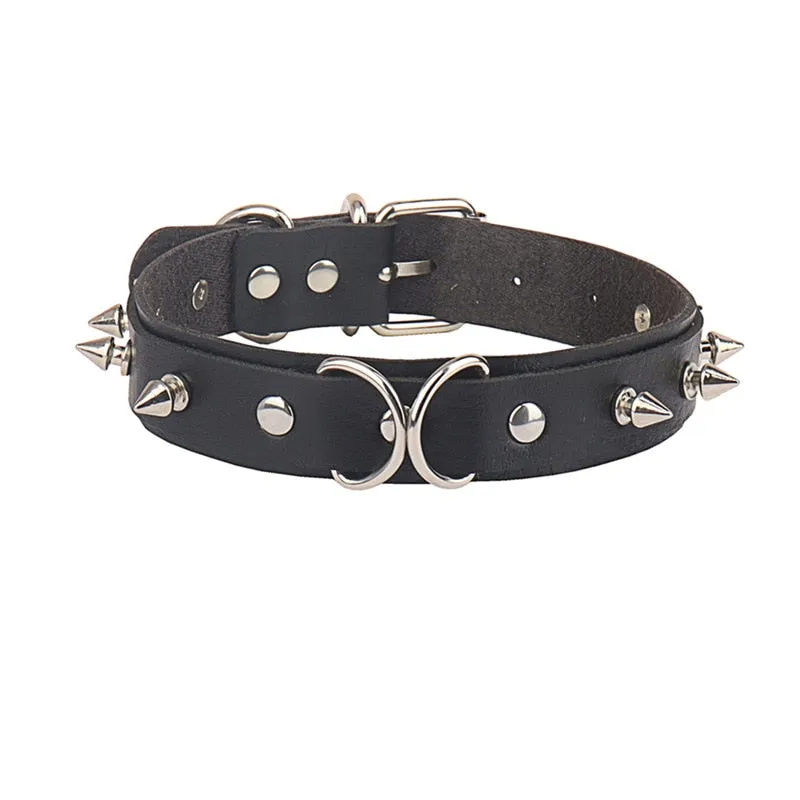 Funki Buys | Necklaces | Women's Punk Harajuku Black PU Leather Choker