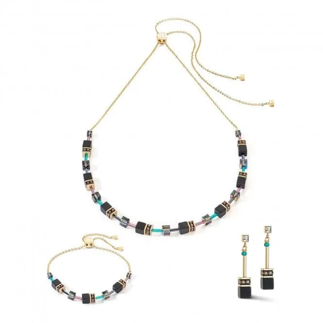 GeoCUBE® Iconic Nature Black Multicolour Chain Earrings 3035/21-1315