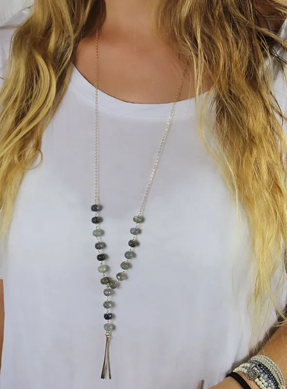 Gold Filled Pearl Tassel Necklace