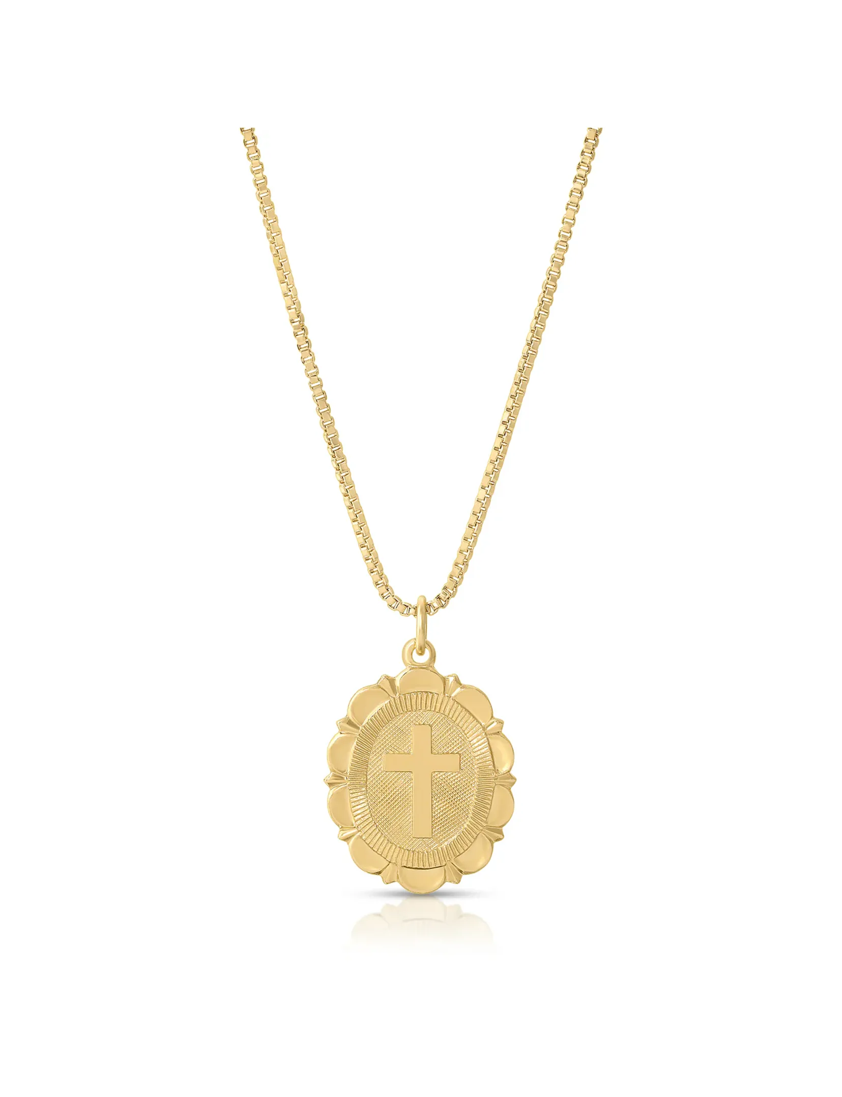 Gold-Filled Scalloped Cross, Gold