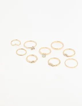 Gold Fine Moonstone Ring Pack