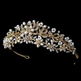 Gold Freshwater Pearl Bridal Headpiece