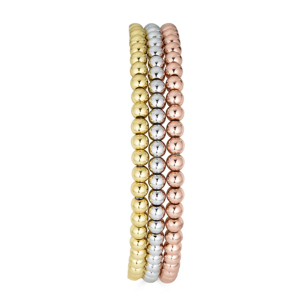 Gold Metallic Beaded Bracelet