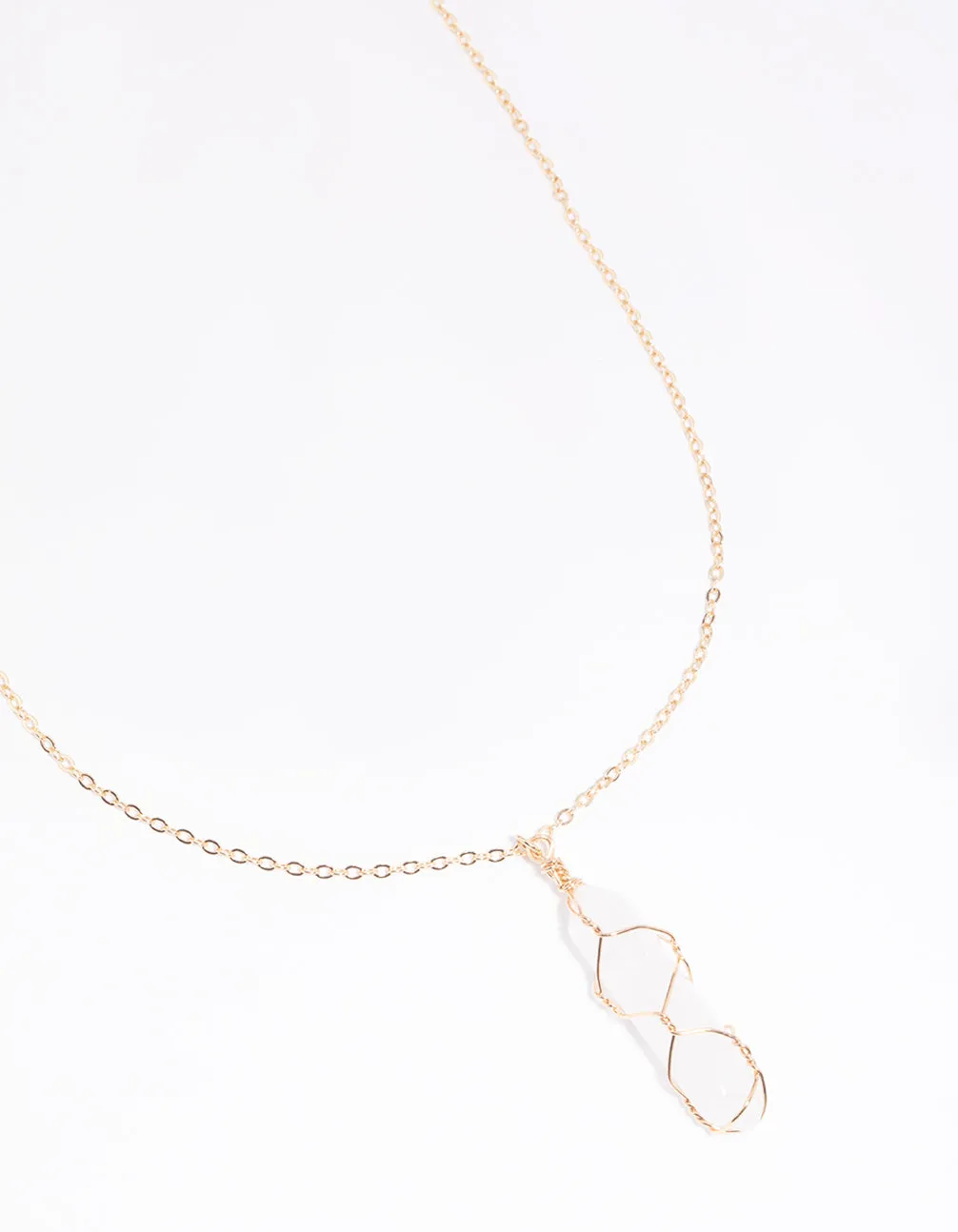 Gold Moonstone Shard Necklace