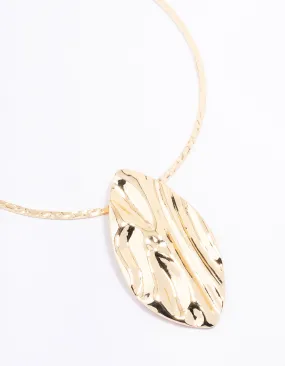 Gold Oval Statement Necklace