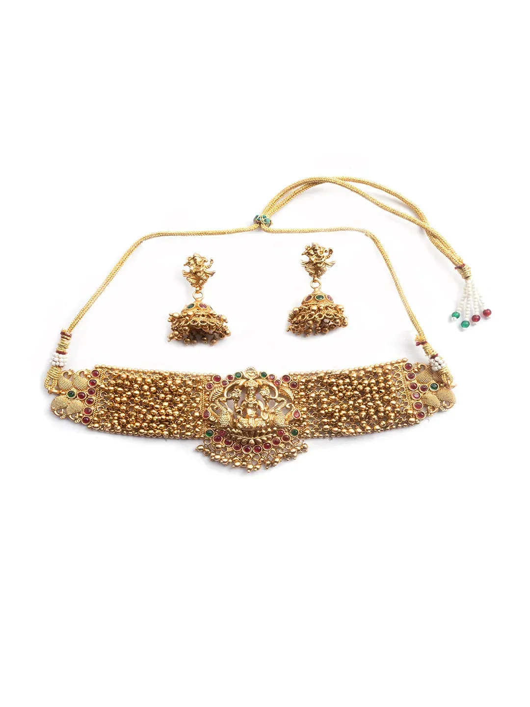 Gold Plated Laxmi Gold Hydra Beads Choker Set