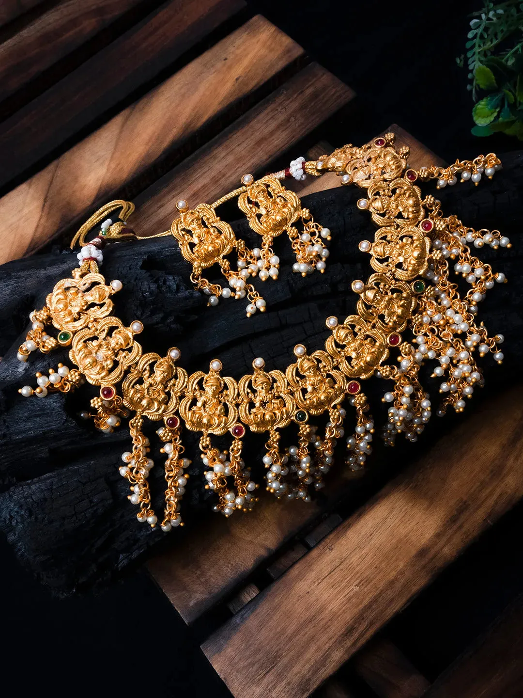 Gold Plated Pearl Necklace Set