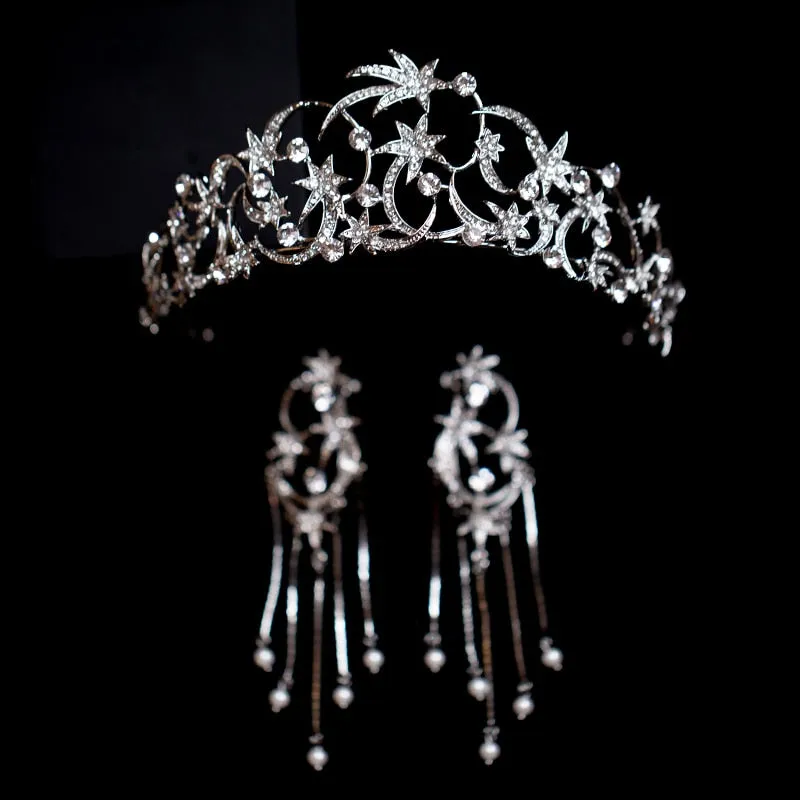 Gorgeous Antique Stars & Starbursts Bridal Tiara Headpiece