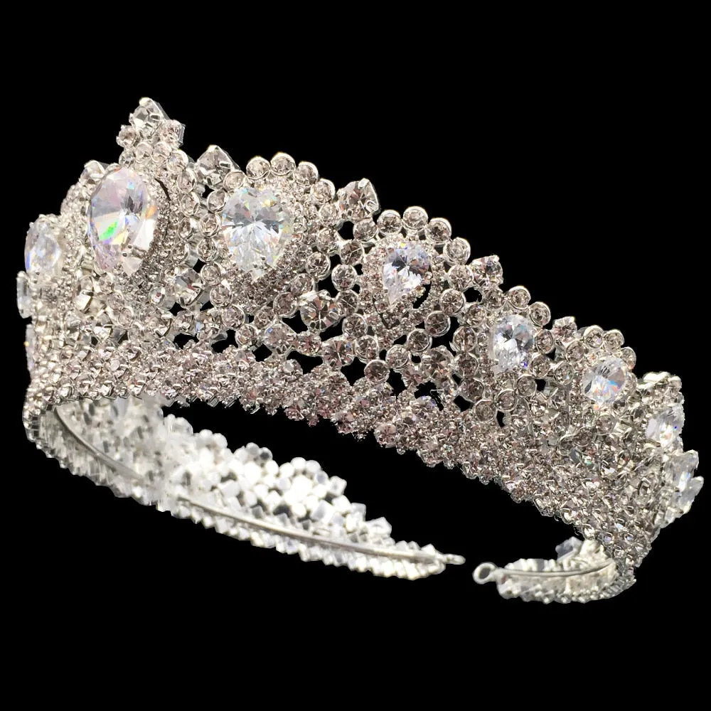 Gorgeous Royal Crystal Zircon Bridal Full Circle Tiara