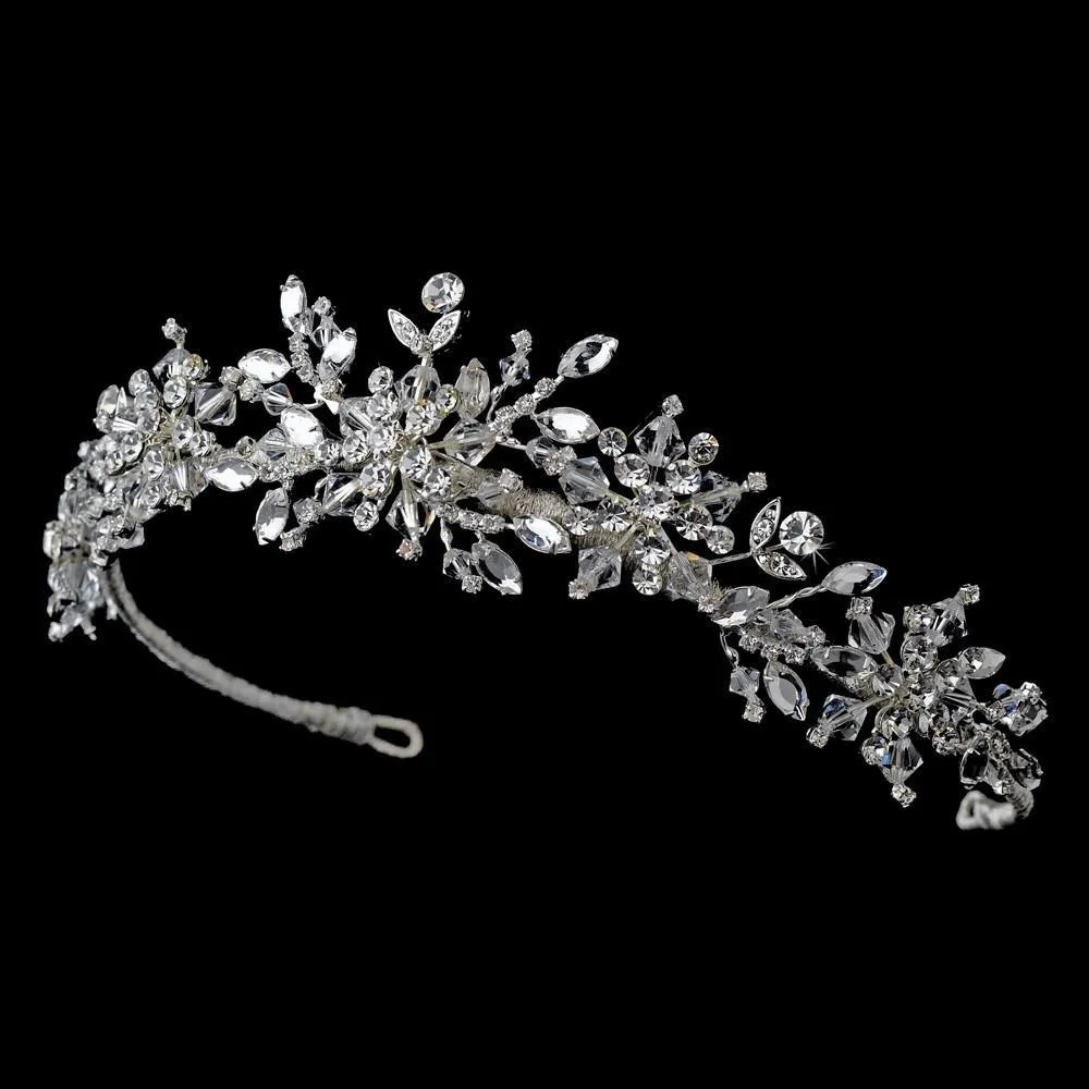 Gorgeous Silver Swarovski Snowflake Crystal Bridal Tiara