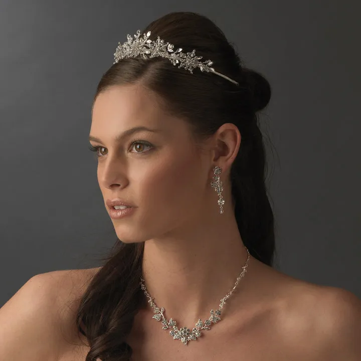 Gorgeous Silver Swarovski Snowflake Crystal Bridal Tiara