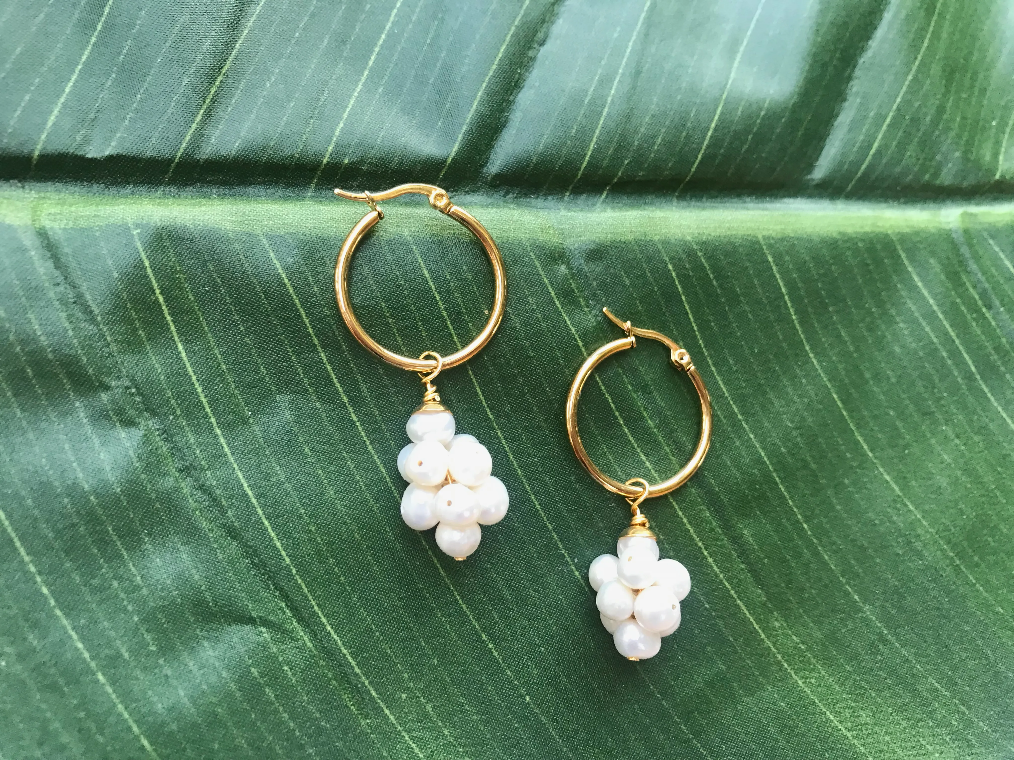 Grace - Natural White Grape Clustered Pearl Set