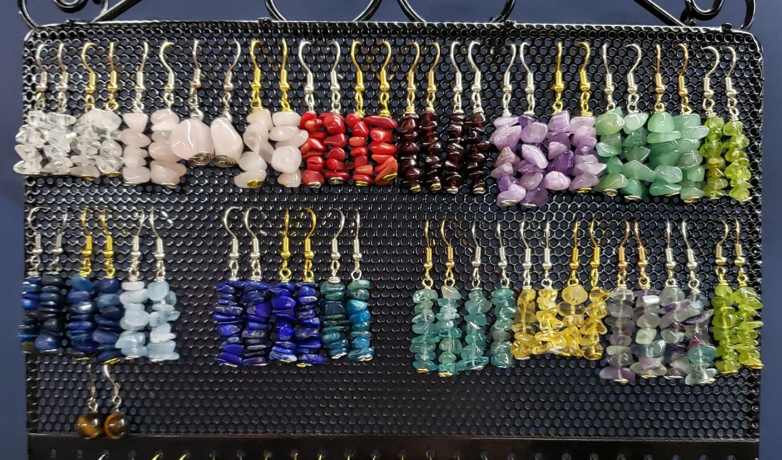 Hand Crafted, All Natural Freeform Gemstone Fish Hook Earrings