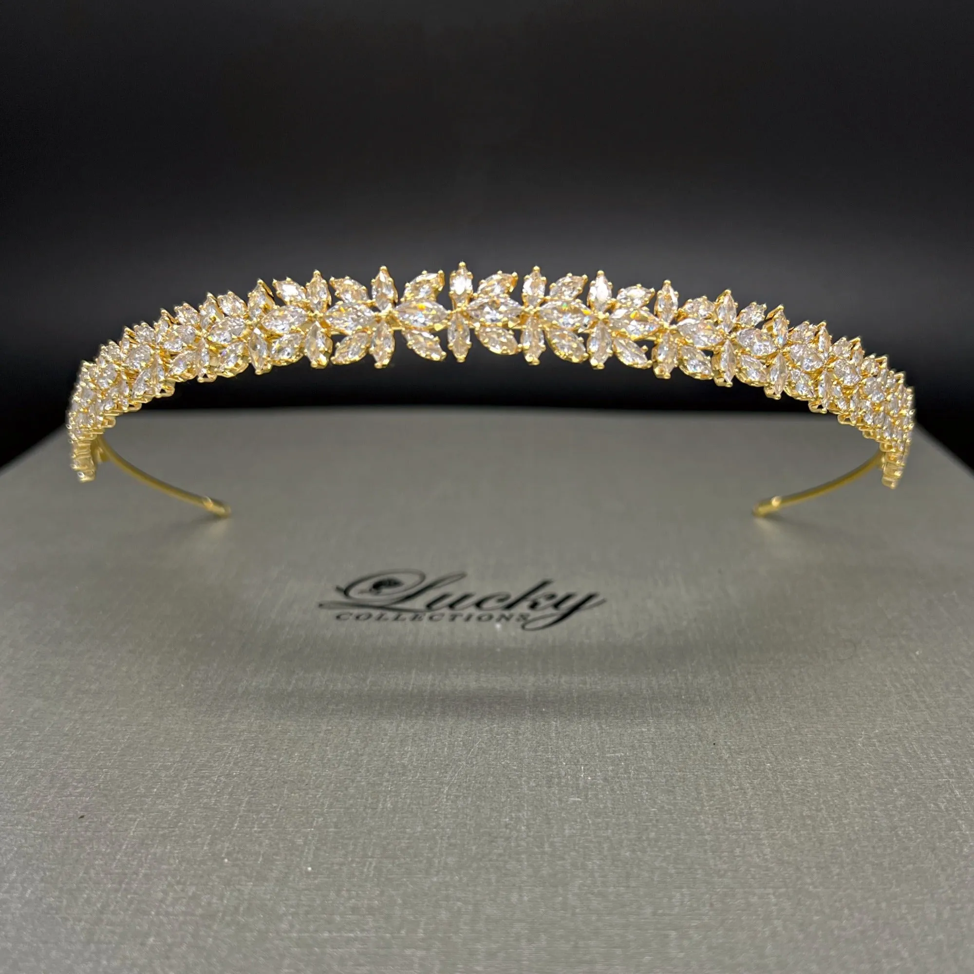 Headband, Bridal, Bridesmaids, Prom, 2-in-1 Versatile Marquise Cut