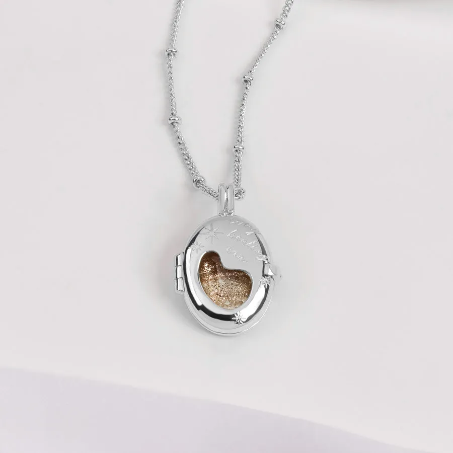 Healing Citrine Quartz Silver Locket Necklace