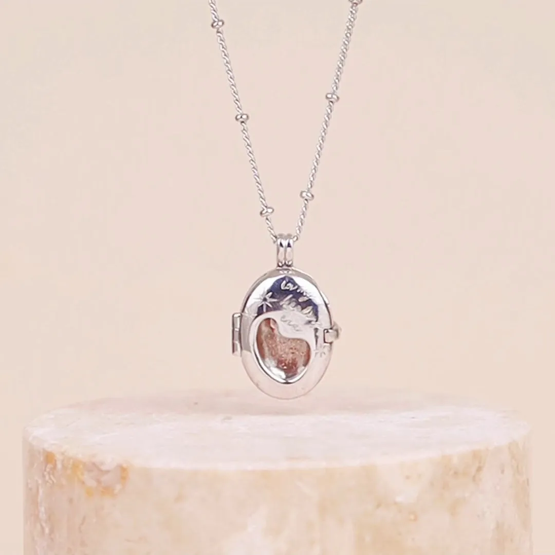 Healing Citrine Quartz Silver Locket Necklace