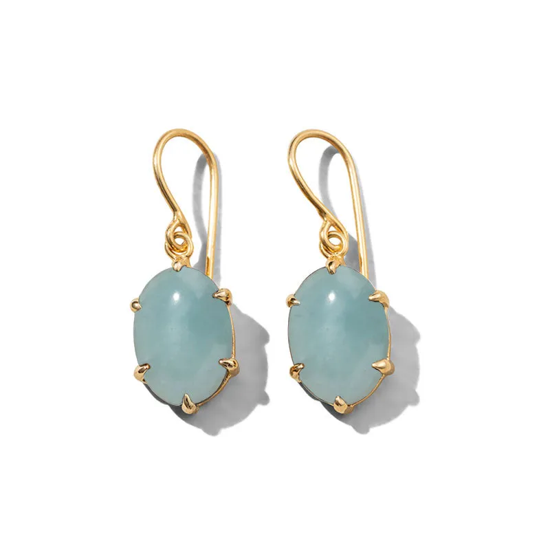 Helene Earring, Aquamarine, Gold