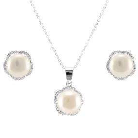 Holda Pearl Flower Pendant Set