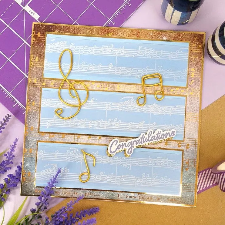 Hunkydory Moonstone Embossing Folder - Music