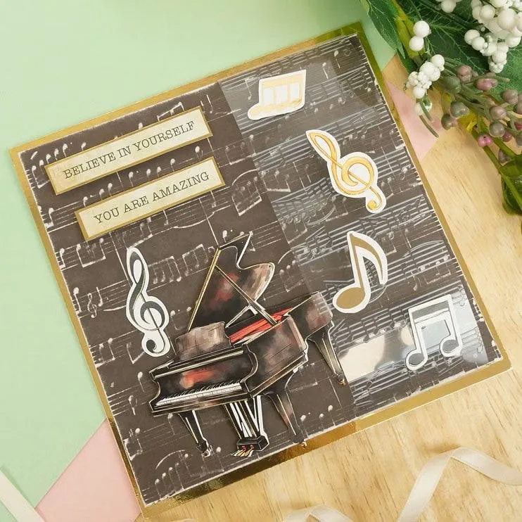 Hunkydory Moonstone Embossing Folder - Music