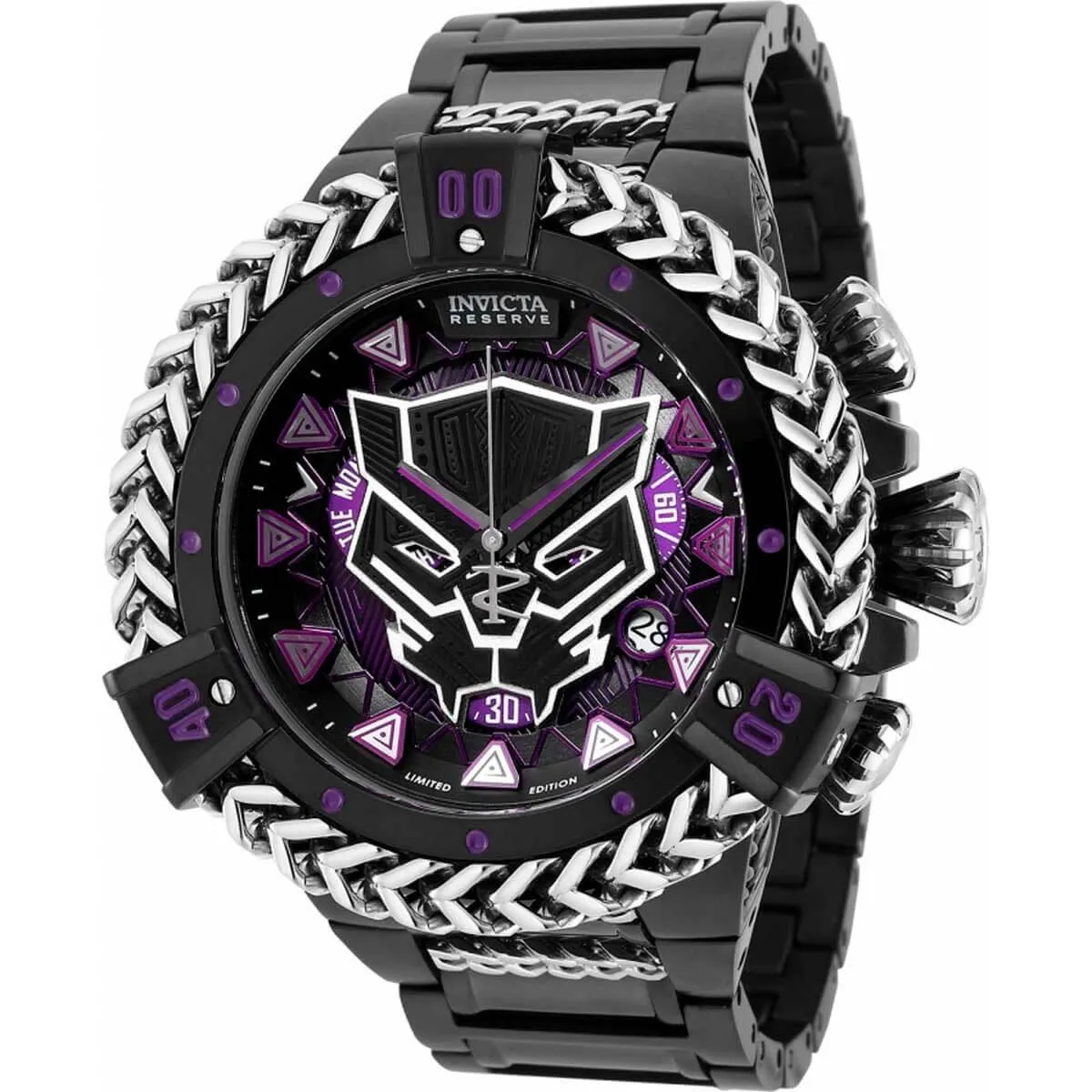 Invicta Men's Chronograph Watch - Marvel Black Panther Quartz Black Bracelet | 36402