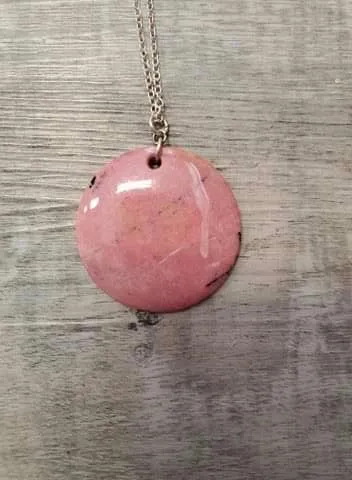 Jade and Rhodonite Circle Necklaces- made in Jade City