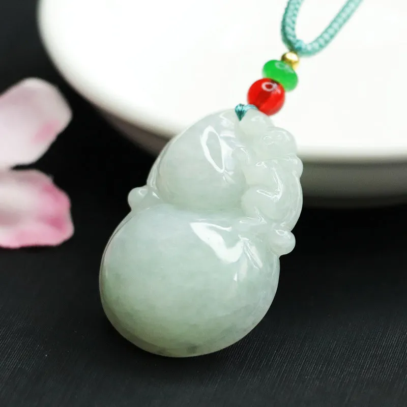 Jade Monkey Gourd Pendant - Fortune's Favor Collection