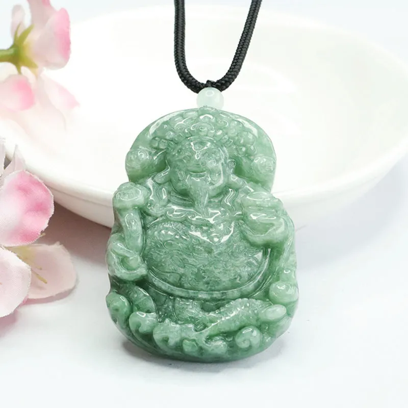 Jade Pendant of Wealth in Full Green Myanmar A-grade Jade