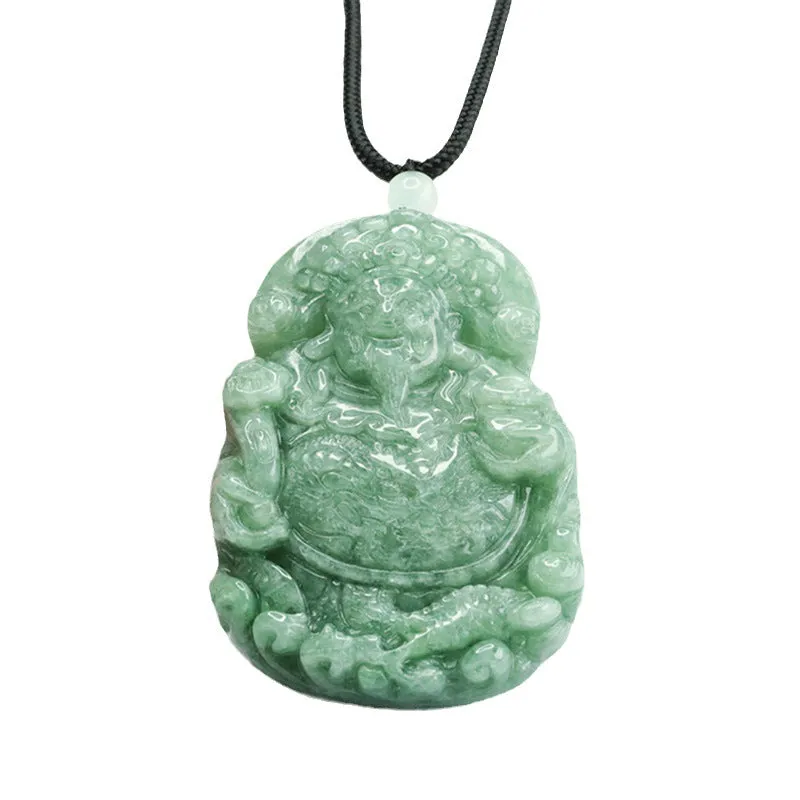 Jade Pendant of Wealth in Full Green Myanmar A-grade Jade