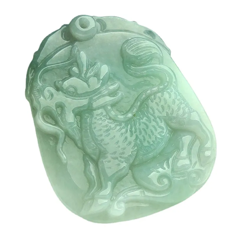 Jade Qilin Sterling Silver Pendant from the Fortune's Favor Collection