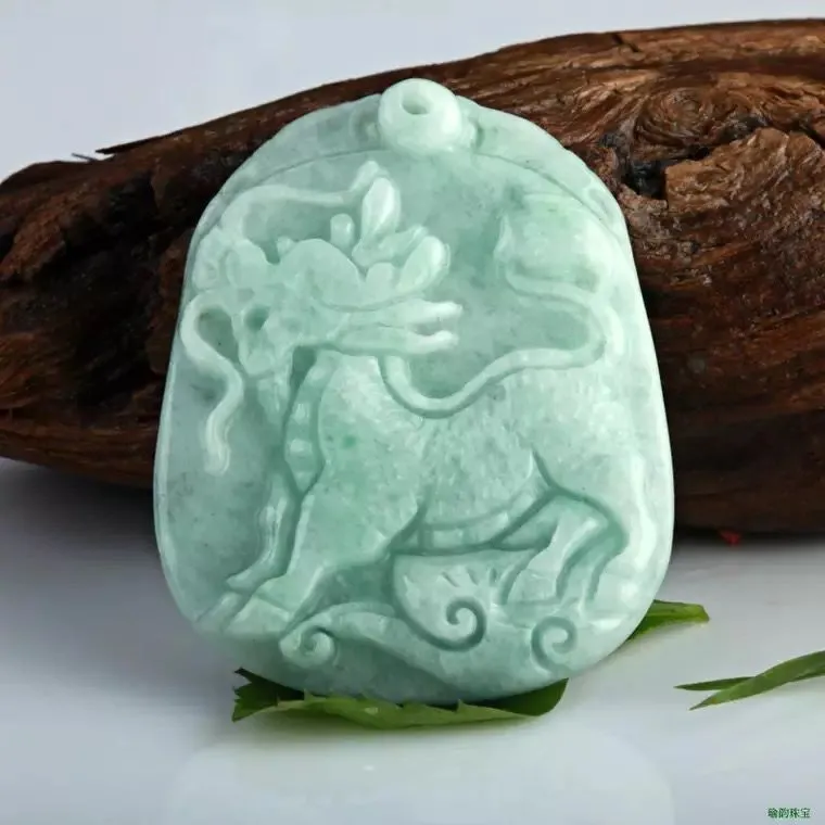 Jade Qilin Sterling Silver Pendant from the Fortune's Favor Collection