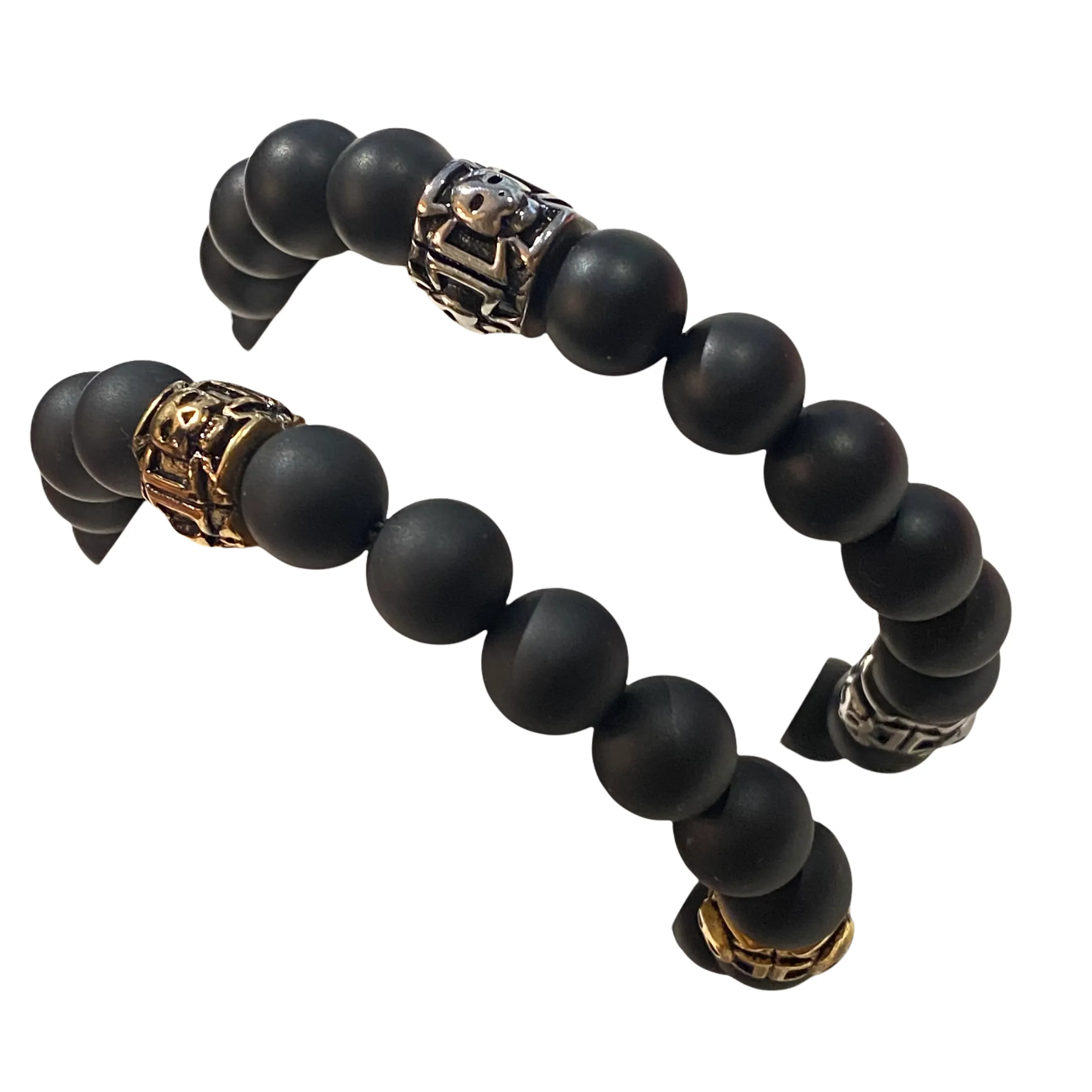 Joellery Skull Cross Beaded Bracelet