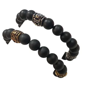 Joellery Skull Cross Beaded Bracelet