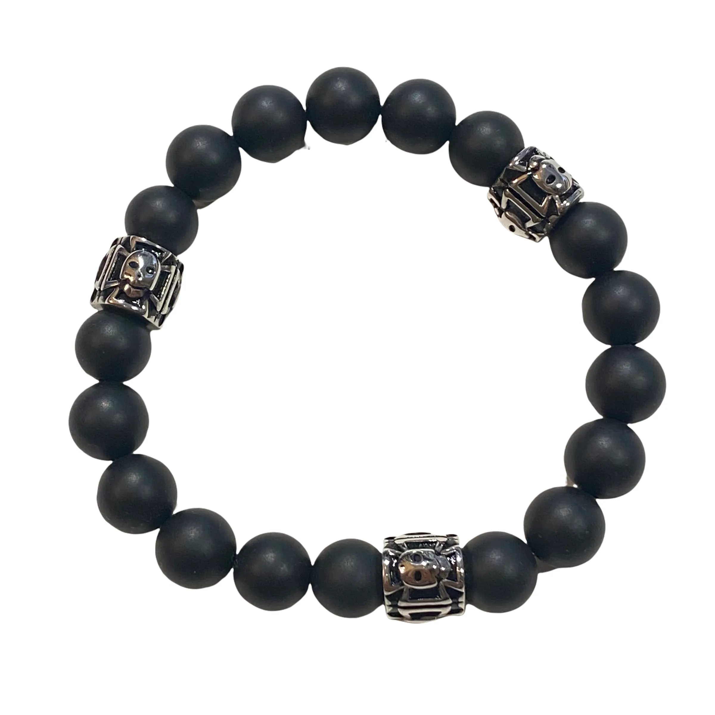 Joellery Skull Cross Beaded Bracelet