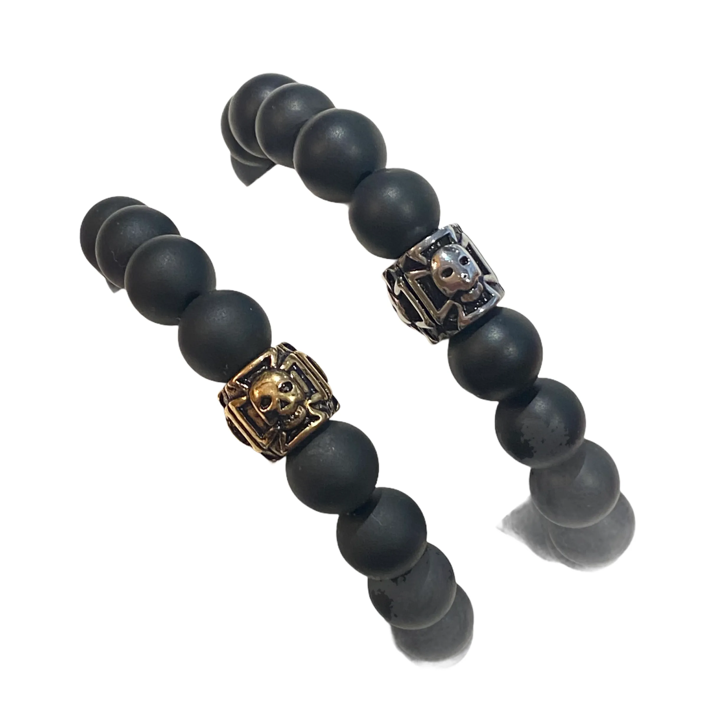 Joellery Skull Cross Beaded Bracelet