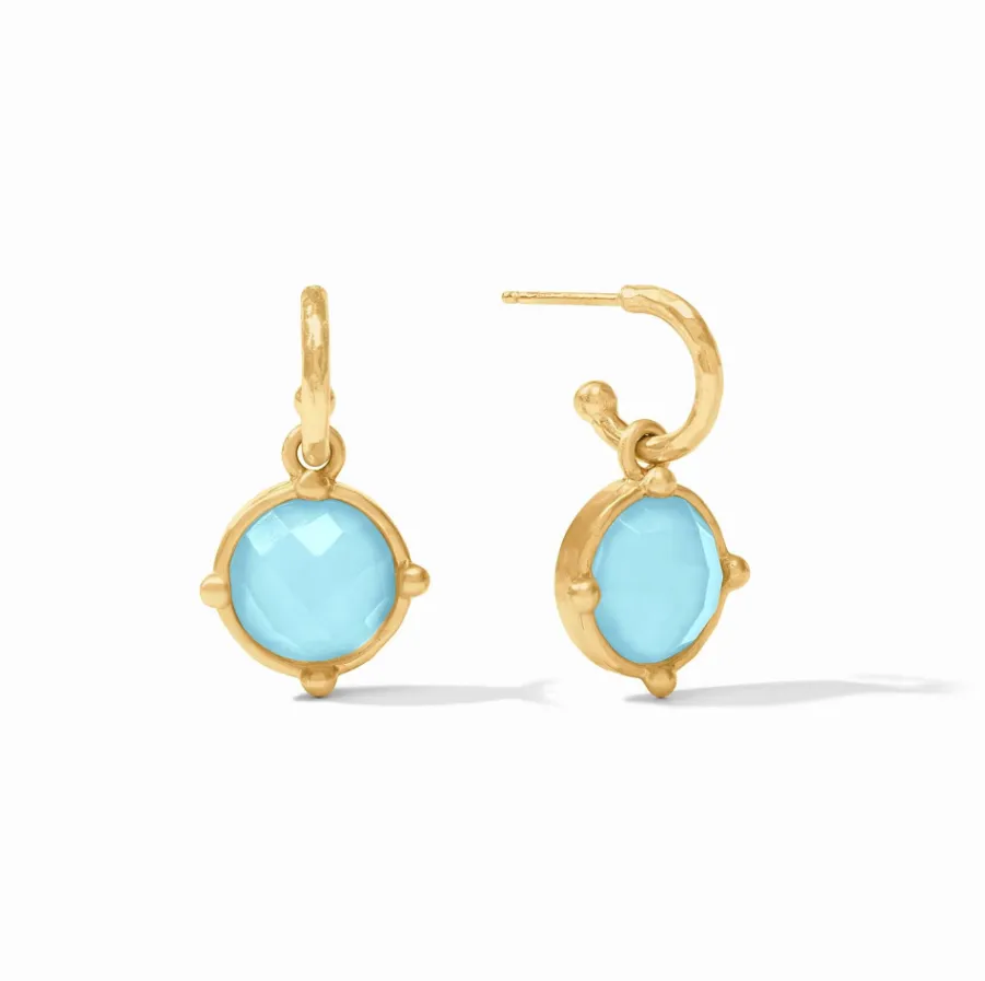 Julie Vos Honeybee Hoop & Charm Earrings Capri Blue