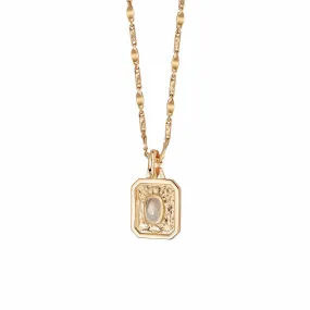 June Moonstone Birthstone Necklace 18ct Gold Plate