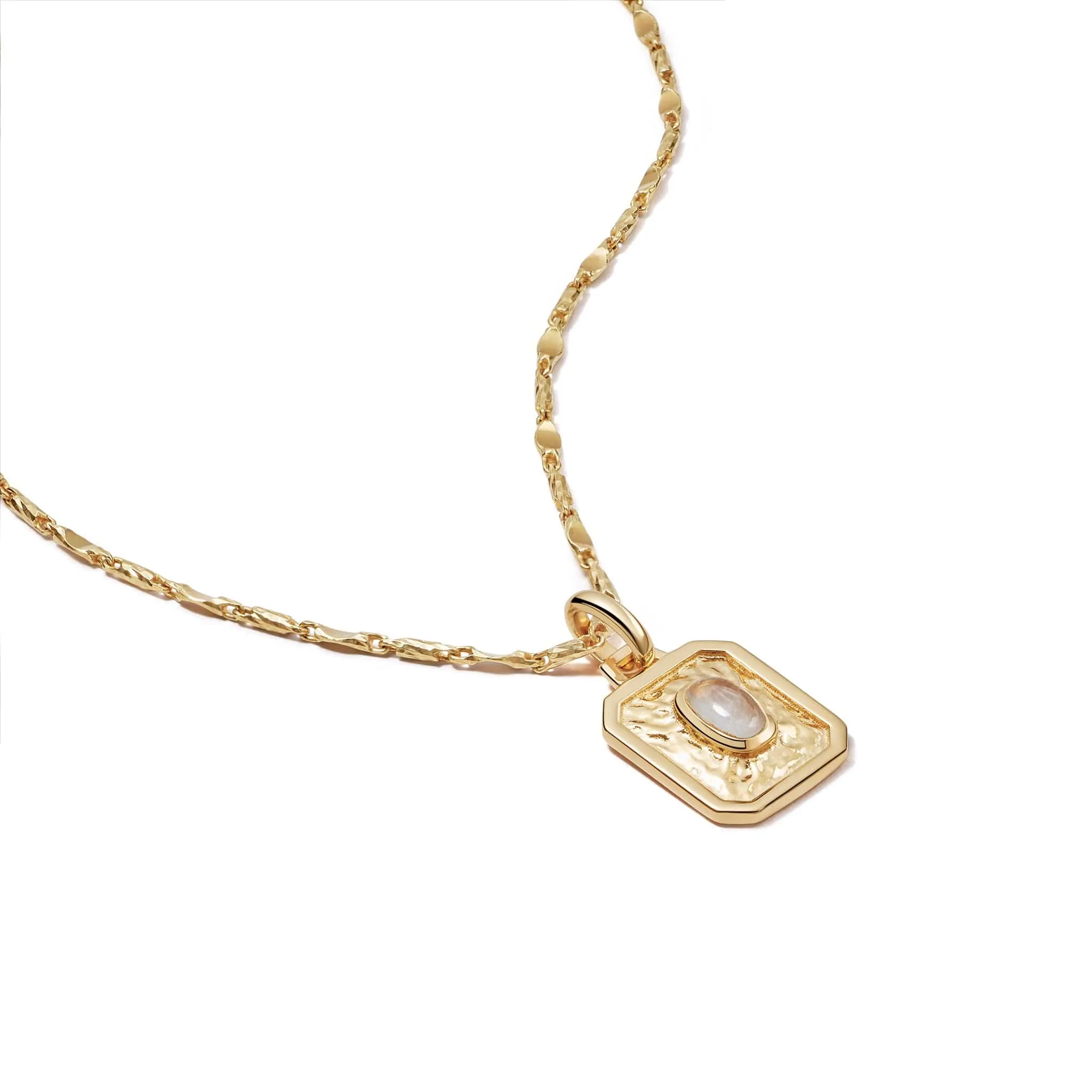 June Moonstone Birthstone Necklace 18ct Gold Plate