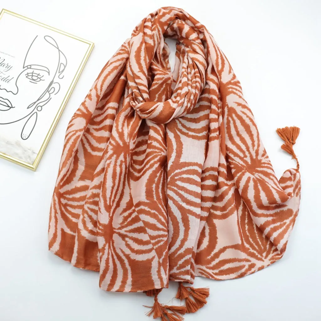 JY230242 Coconut shell printed scarf