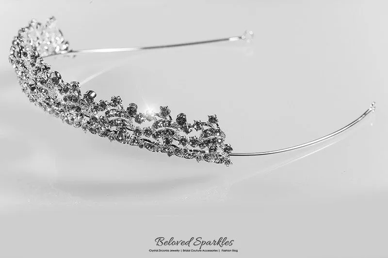 Kandace Classic Crystal Silver Tiara