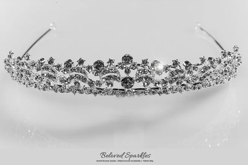 Kandace Classic Crystal Silver Tiara