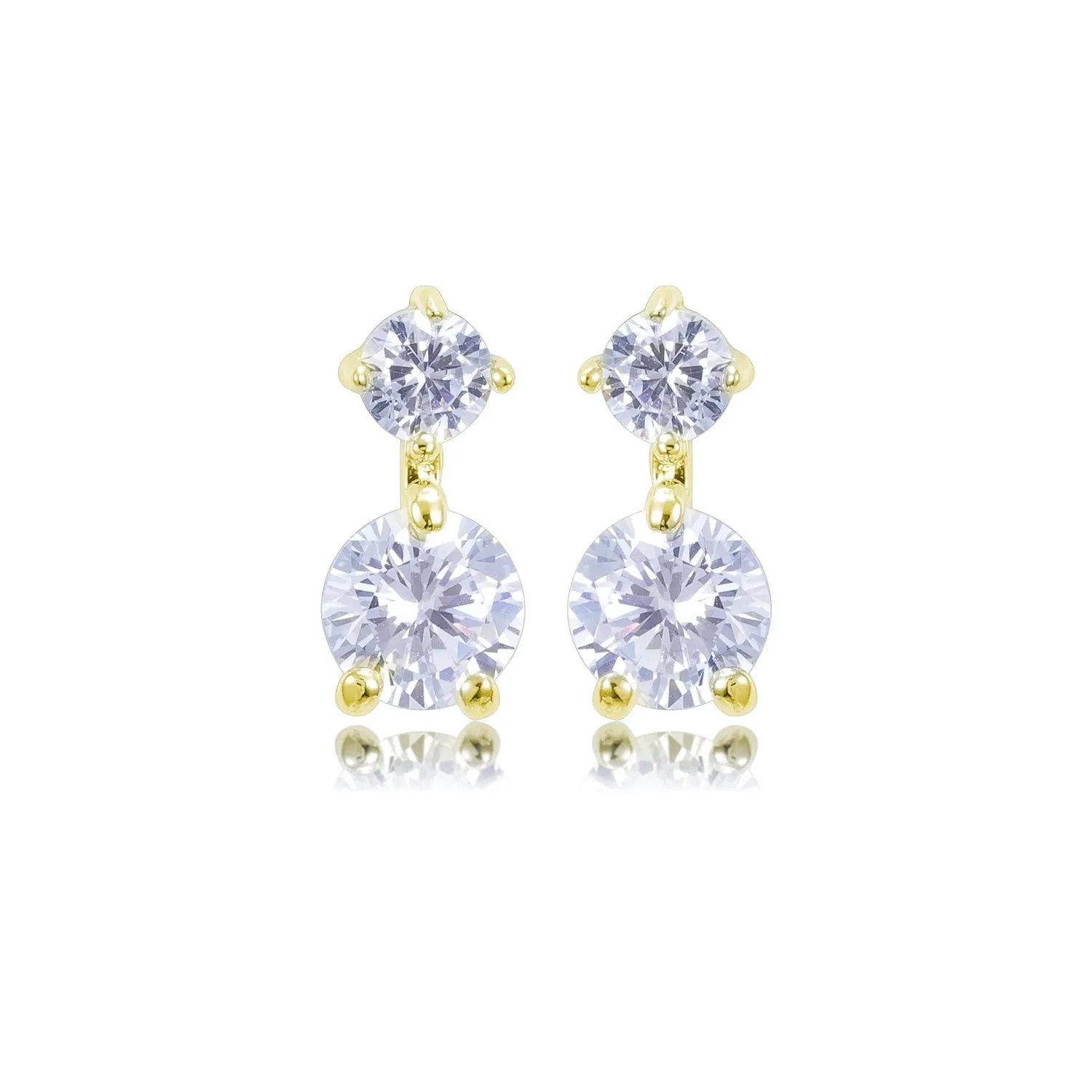 Kay 6mm Round CZ Drop Gold Stud Earrings