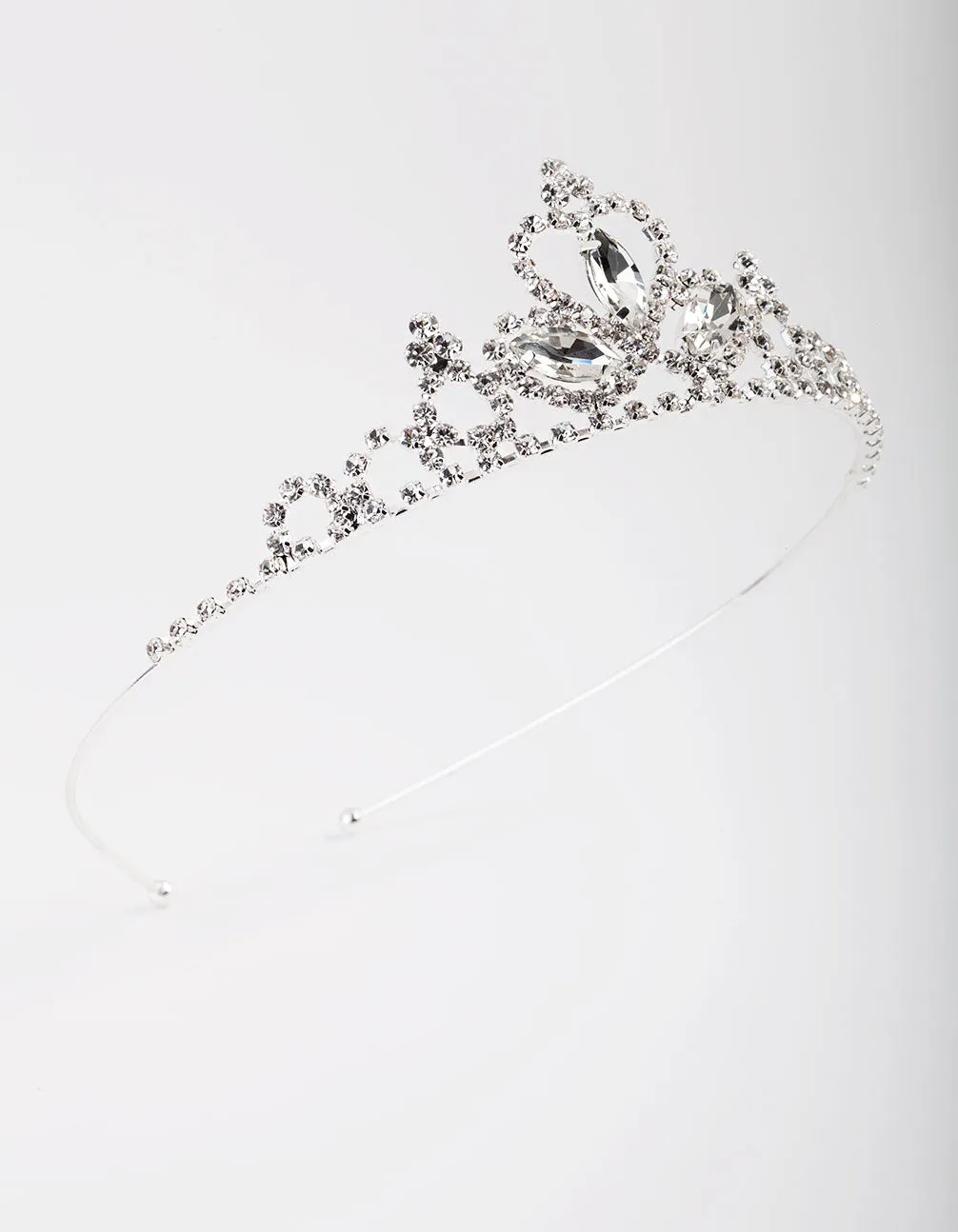 Kids Silver Diamante Tiara Headband