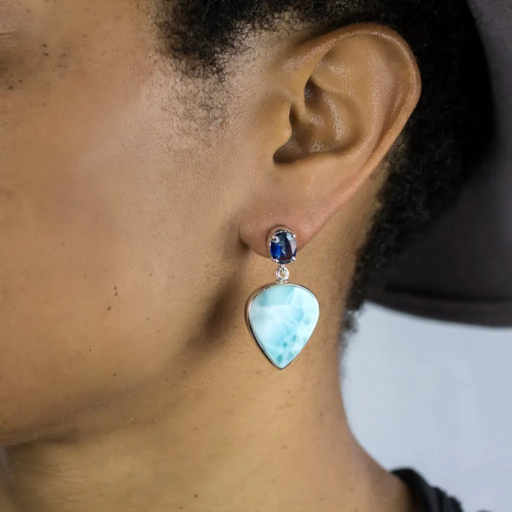 Kyanite and Larimar Drop Earrings